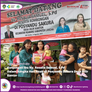 Read more about the article Kunjungan Ibu Ny. Rosalia Samuel, S.Pd Pada Kegiatan Posyandu Desa Hilir Kantor